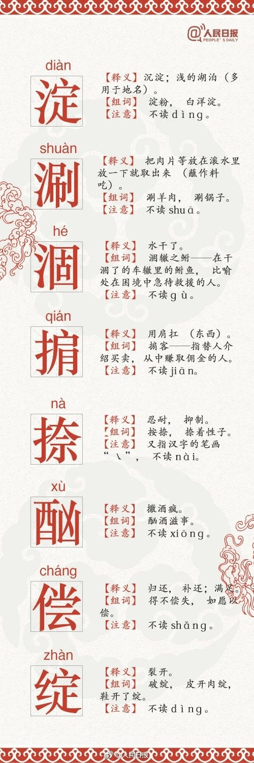 人民日?qǐng)?bào)公布68個(gè)易錯(cuò)字，再讀錯(cuò)小心鬧笑話了…