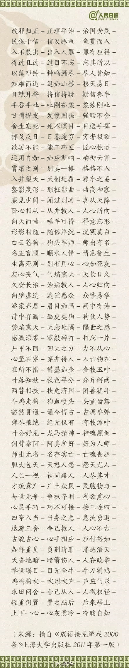 ?1500個(gè)成語接龍，貼在墻上，和孩子常玩，語文成績(jī)想不好都難！